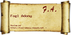 Fogl Adony névjegykártya