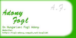 adony fogl business card